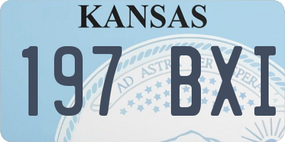 KS license plate 197BXI