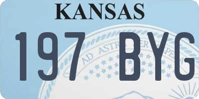 KS license plate 197BYG
