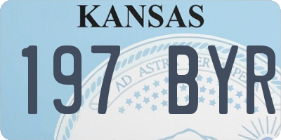 KS license plate 197BYR