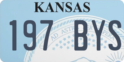 KS license plate 197BYS