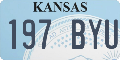 KS license plate 197BYU