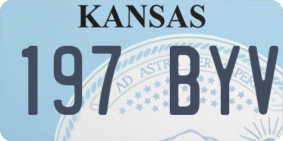 KS license plate 197BYV