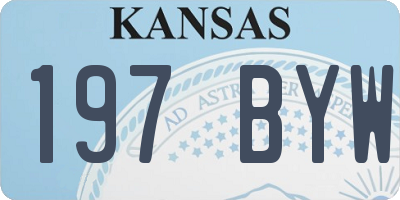 KS license plate 197BYW