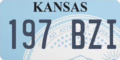 KS license plate 197BZI