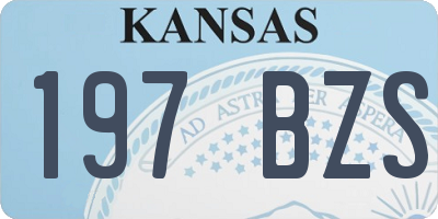 KS license plate 197BZS
