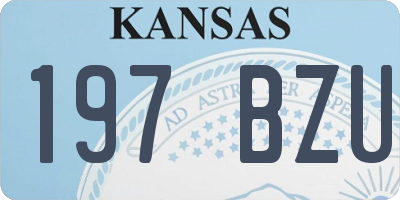 KS license plate 197BZU