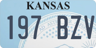 KS license plate 197BZV