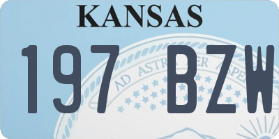 KS license plate 197BZW