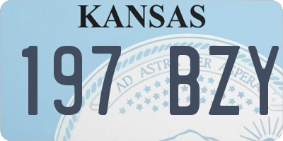 KS license plate 197BZY