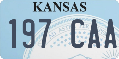KS license plate 197CAA