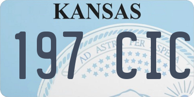 KS license plate 197CIC