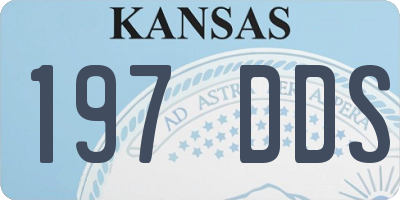 KS license plate 197DDS
