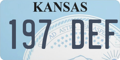 KS license plate 197DEF