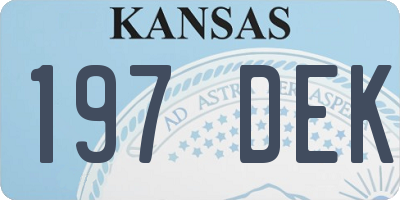 KS license plate 197DEK