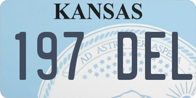 KS license plate 197DEL
