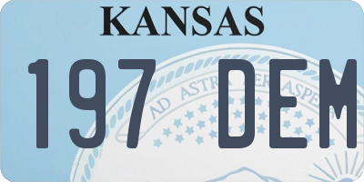 KS license plate 197DEM