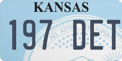 KS license plate 197DET