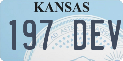 KS license plate 197DEV