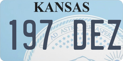 KS license plate 197DEZ
