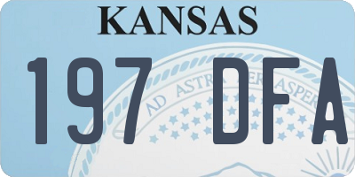 KS license plate 197DFA