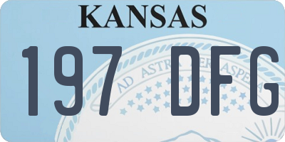 KS license plate 197DFG