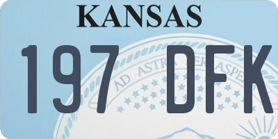 KS license plate 197DFK