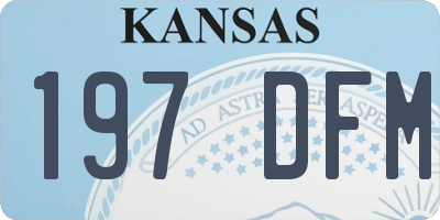 KS license plate 197DFM