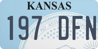 KS license plate 197DFN
