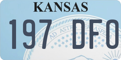 KS license plate 197DFO