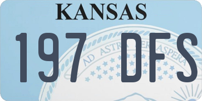 KS license plate 197DFS
