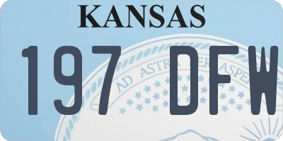 KS license plate 197DFW