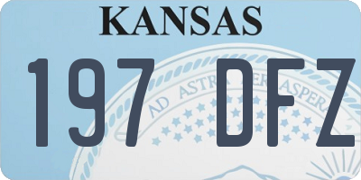 KS license plate 197DFZ