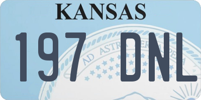 KS license plate 197DNL