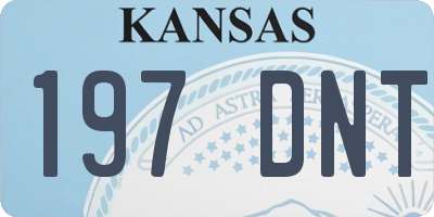 KS license plate 197DNT
