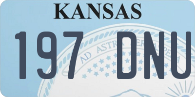 KS license plate 197DNU