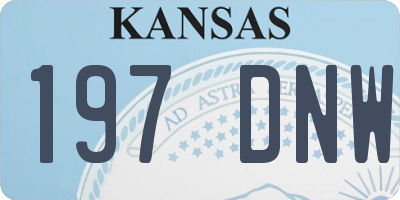KS license plate 197DNW