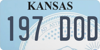 KS license plate 197DOD