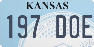 KS license plate 197DOE
