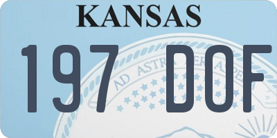 KS license plate 197DOF