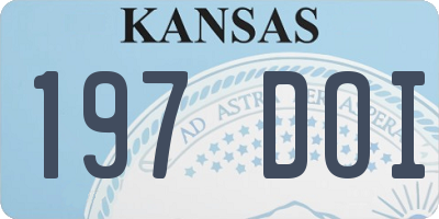 KS license plate 197DOI