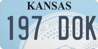 KS license plate 197DOK
