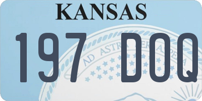 KS license plate 197DOQ