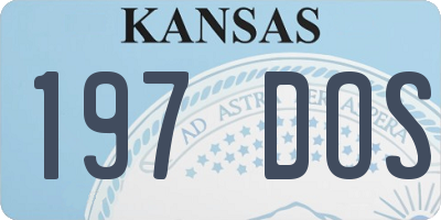 KS license plate 197DOS