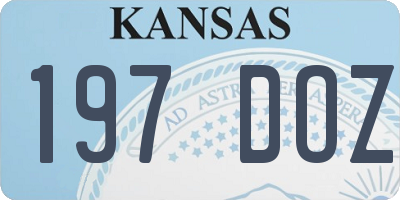 KS license plate 197DOZ