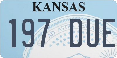 KS license plate 197DUE