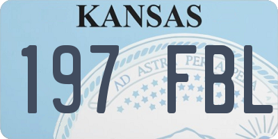 KS license plate 197FBL