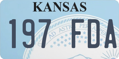 KS license plate 197FDA
