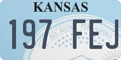 KS license plate 197FEJ