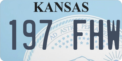 KS license plate 197FHW