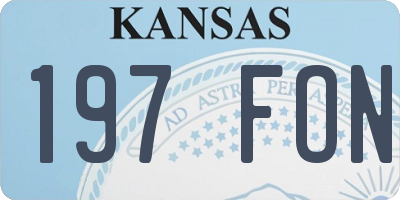 KS license plate 197FON